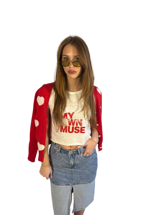 Vintage Canvas - My Own Muse Vintage Wash Cropped Graphic Tee