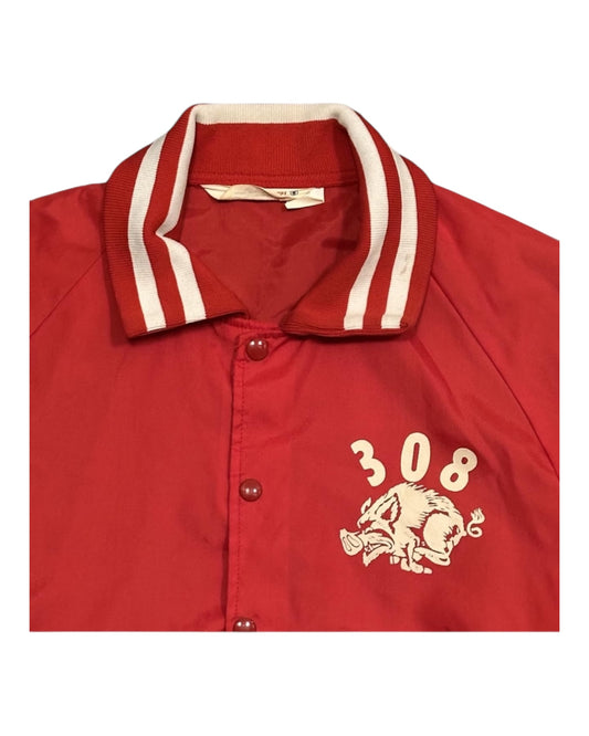 Vintage 80s Razorbacks Style Windbreaker Jacket – “308” Boar Graphic