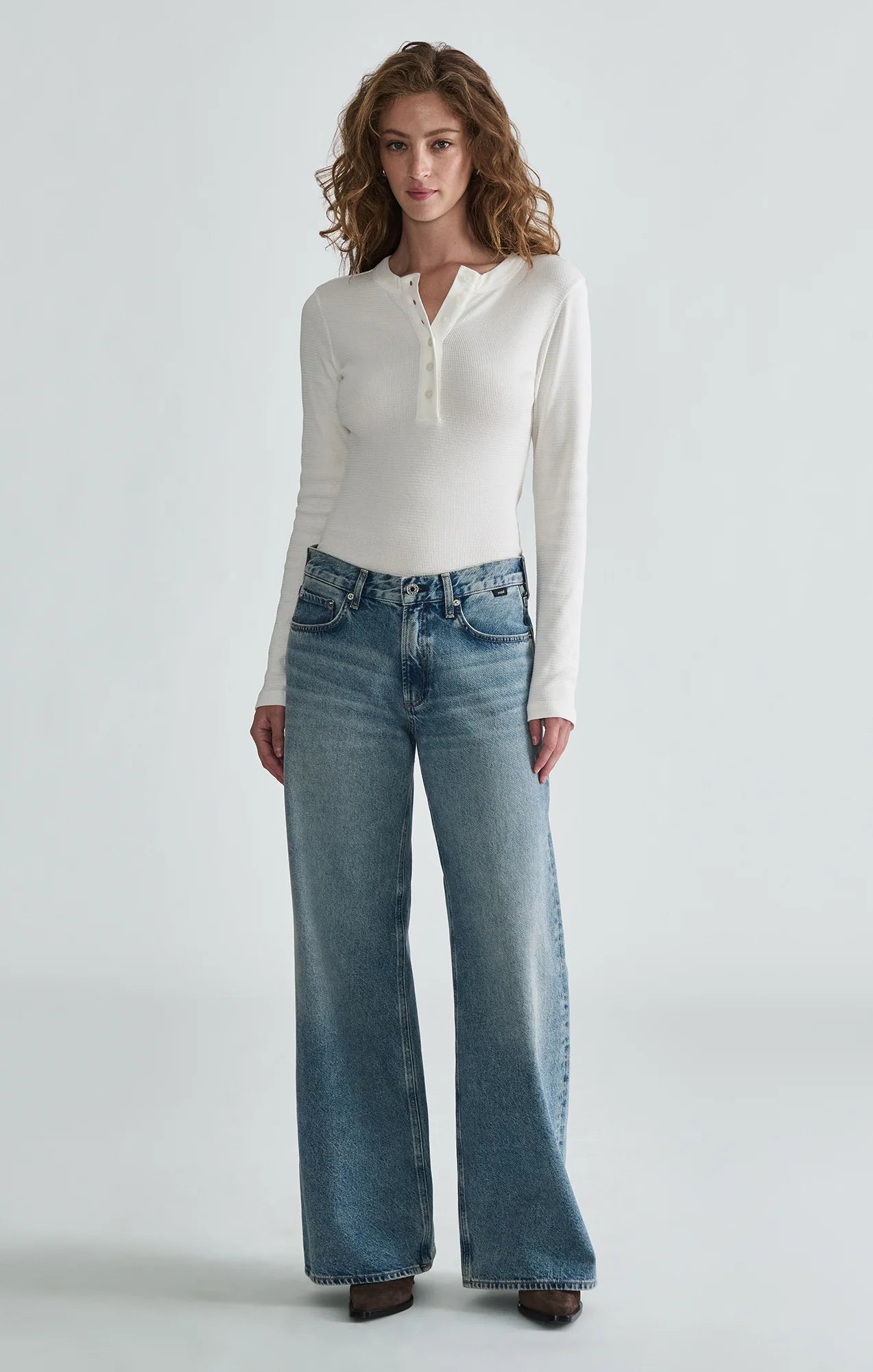 Sandy Wide Leg Light Brushed Classic Denim
