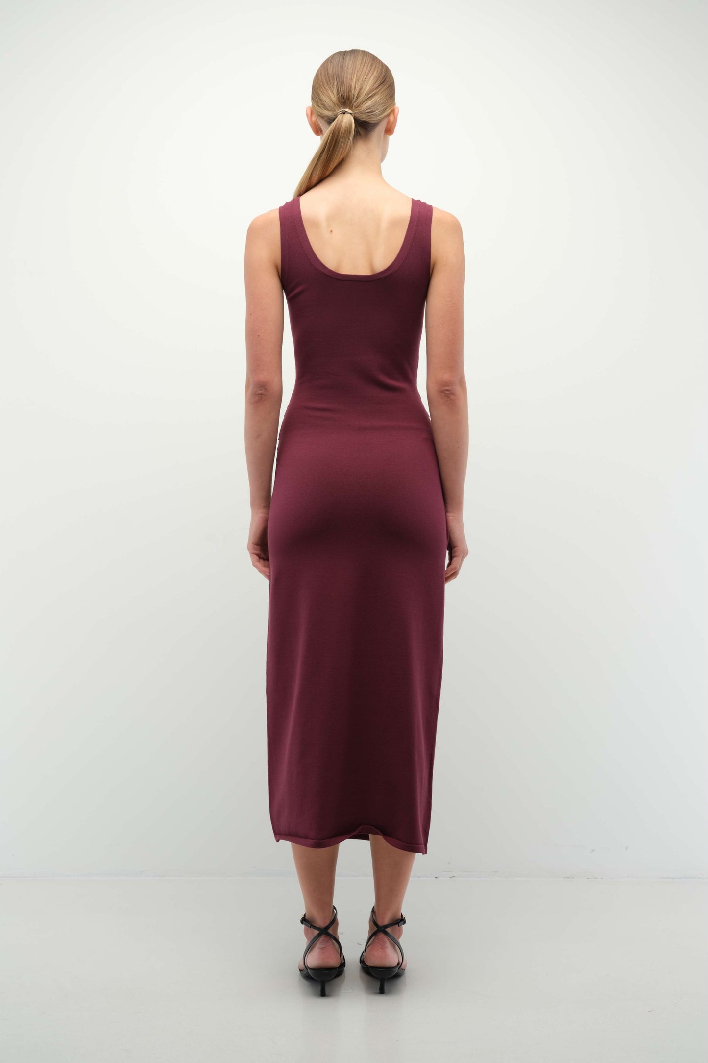 GENNE S/L DRAPED MIDI DRESS SIMKHAI