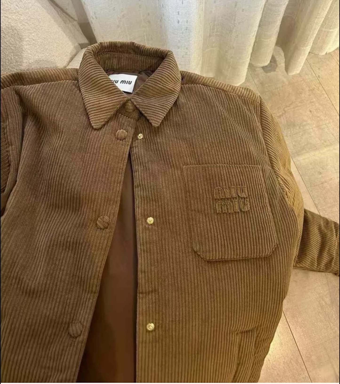 Miu Miu Corduroy Eco-Down Shirt Jacket – Size US 4