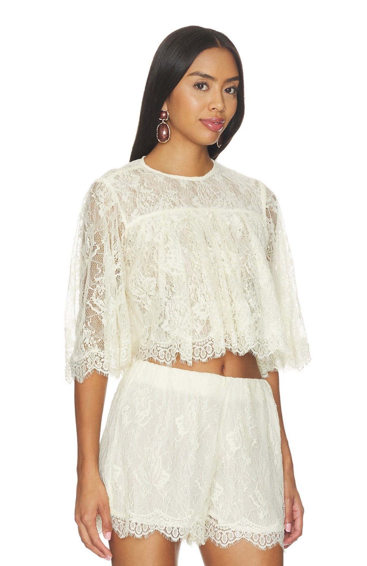 Ruffle Top in Eggshell