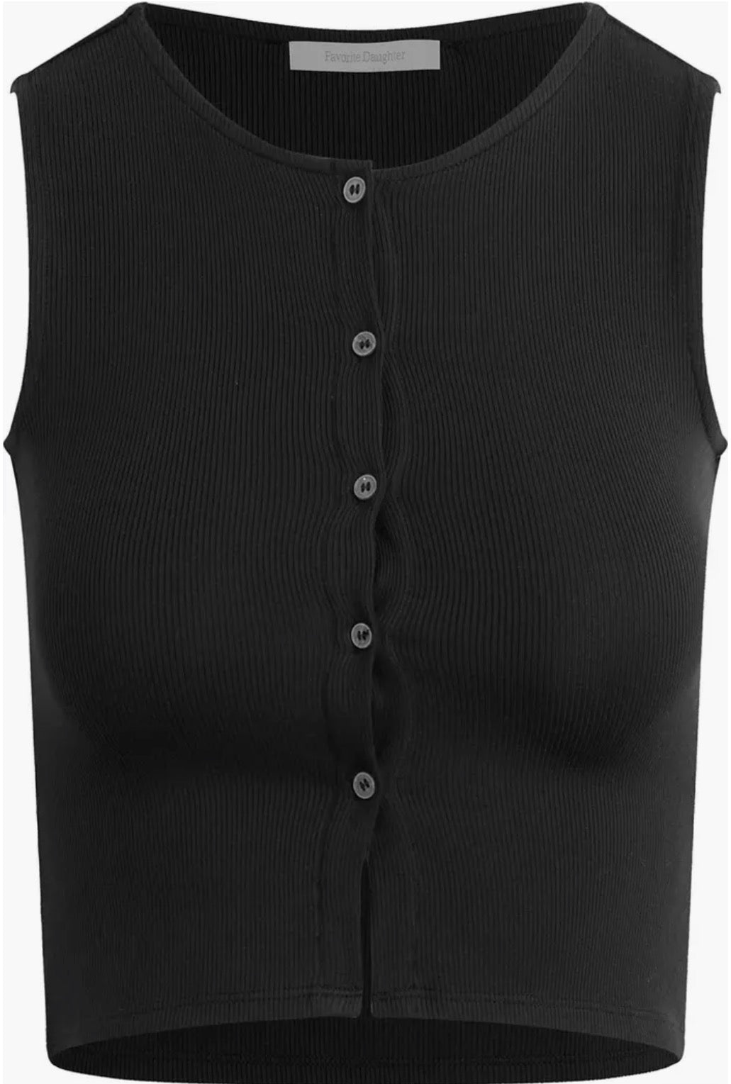 The Dalia Rib Button Front Crop Top- Favorite Daughter