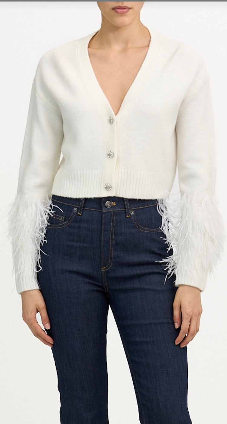 Bria Feather Cardigan