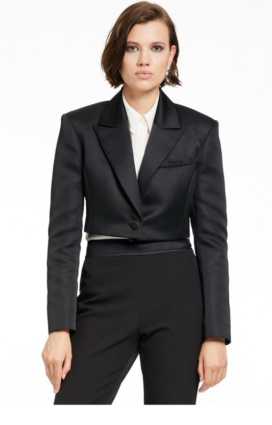 Freya Cropped Tuxedo Blazer