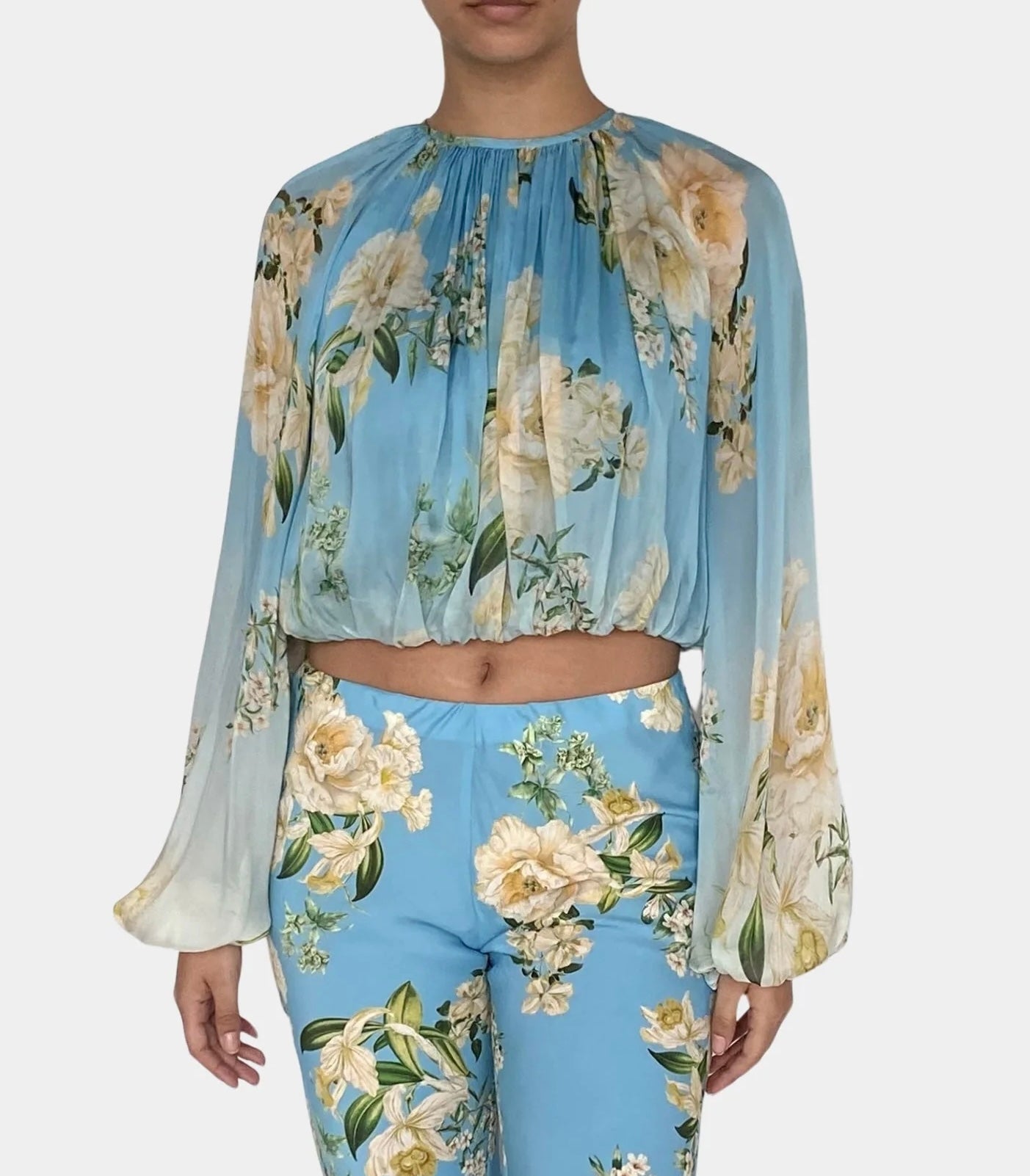Floral Chiffon Crop Top