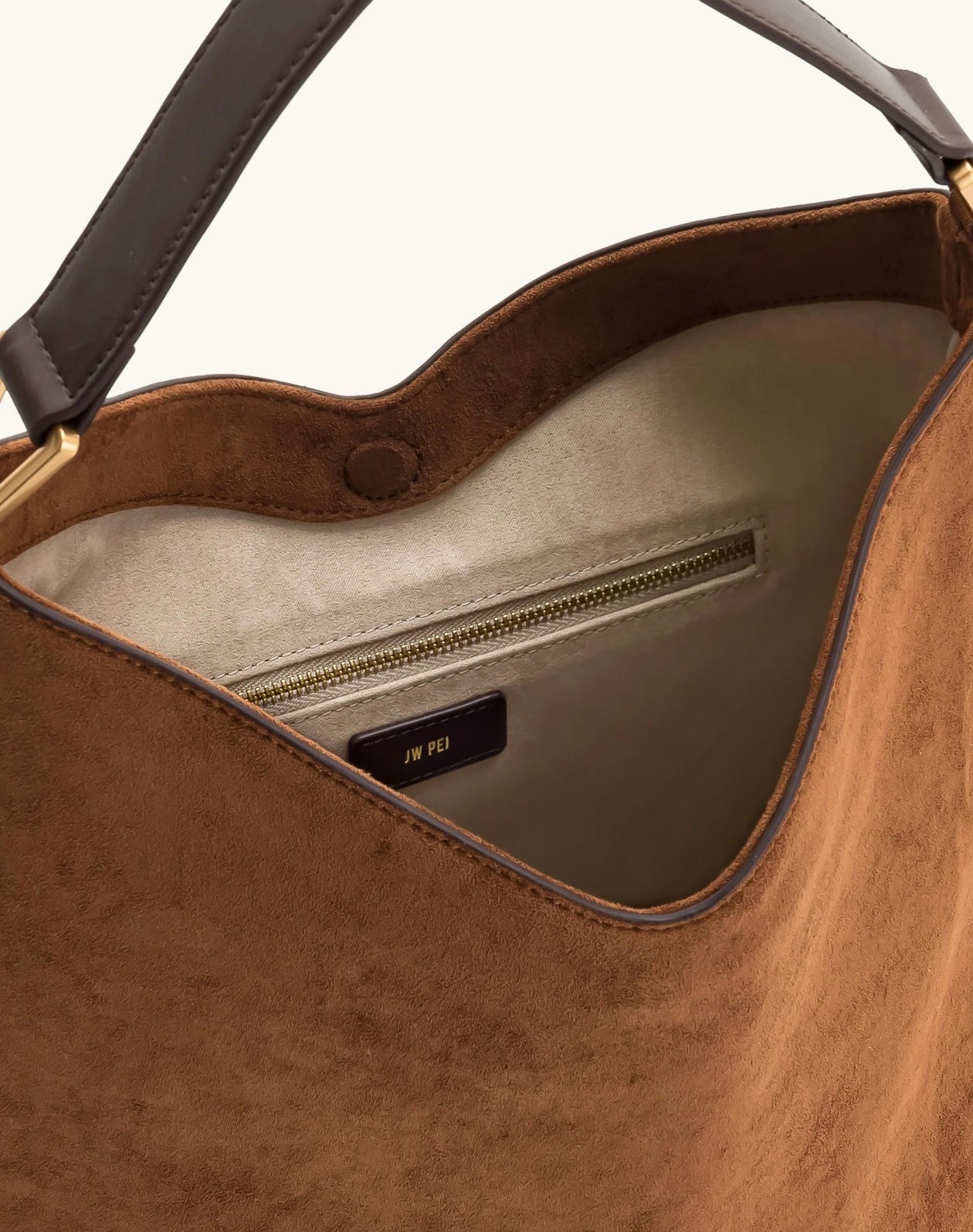 Aria Faux Suede Shoulder Bag| Brown