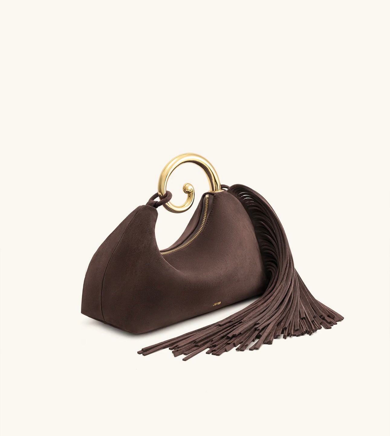 Nell Fringe Hardware Top Handle Bag|Deep Brown