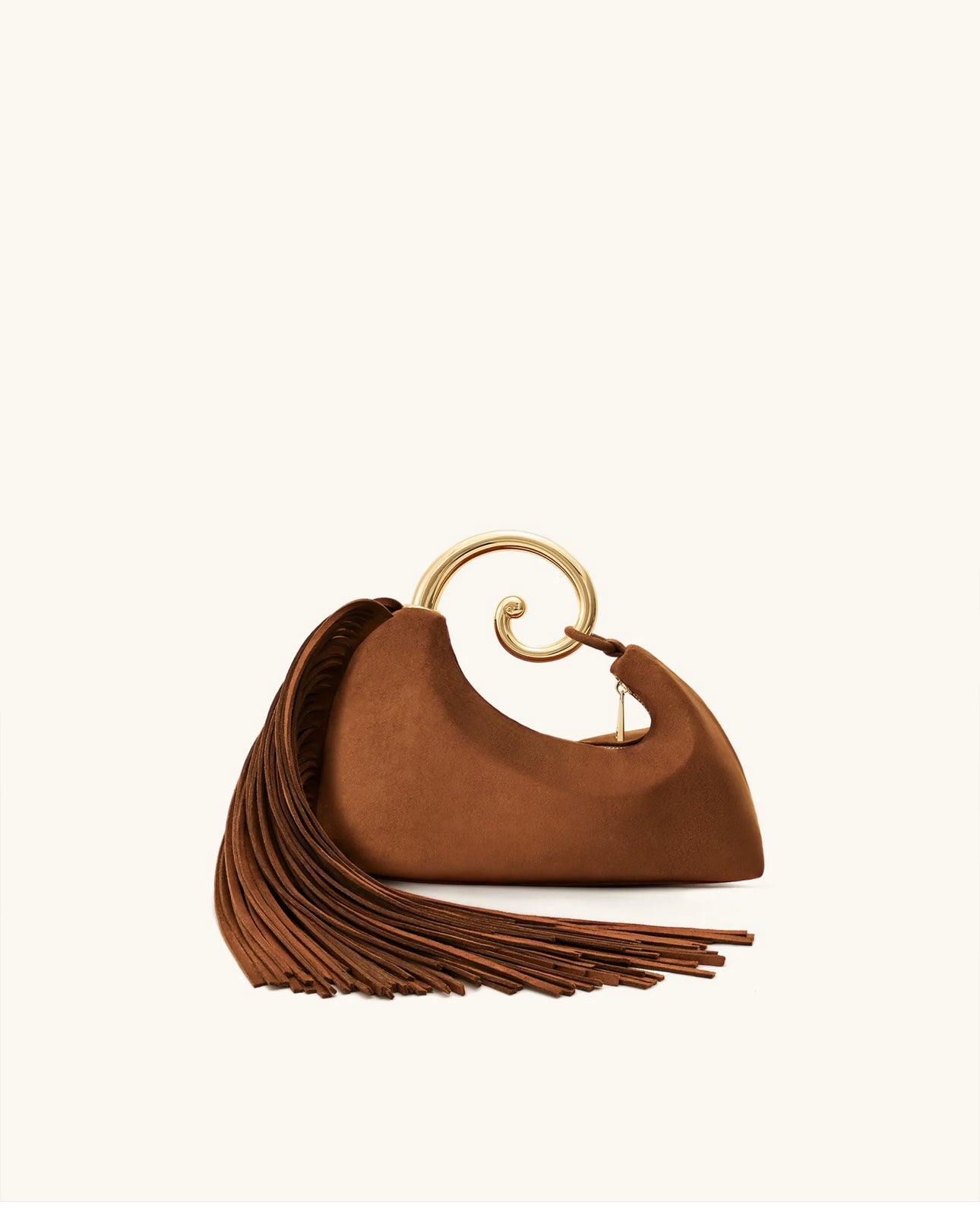 Nell Fringe Hardware Top Handle Bag| Mocha Brown