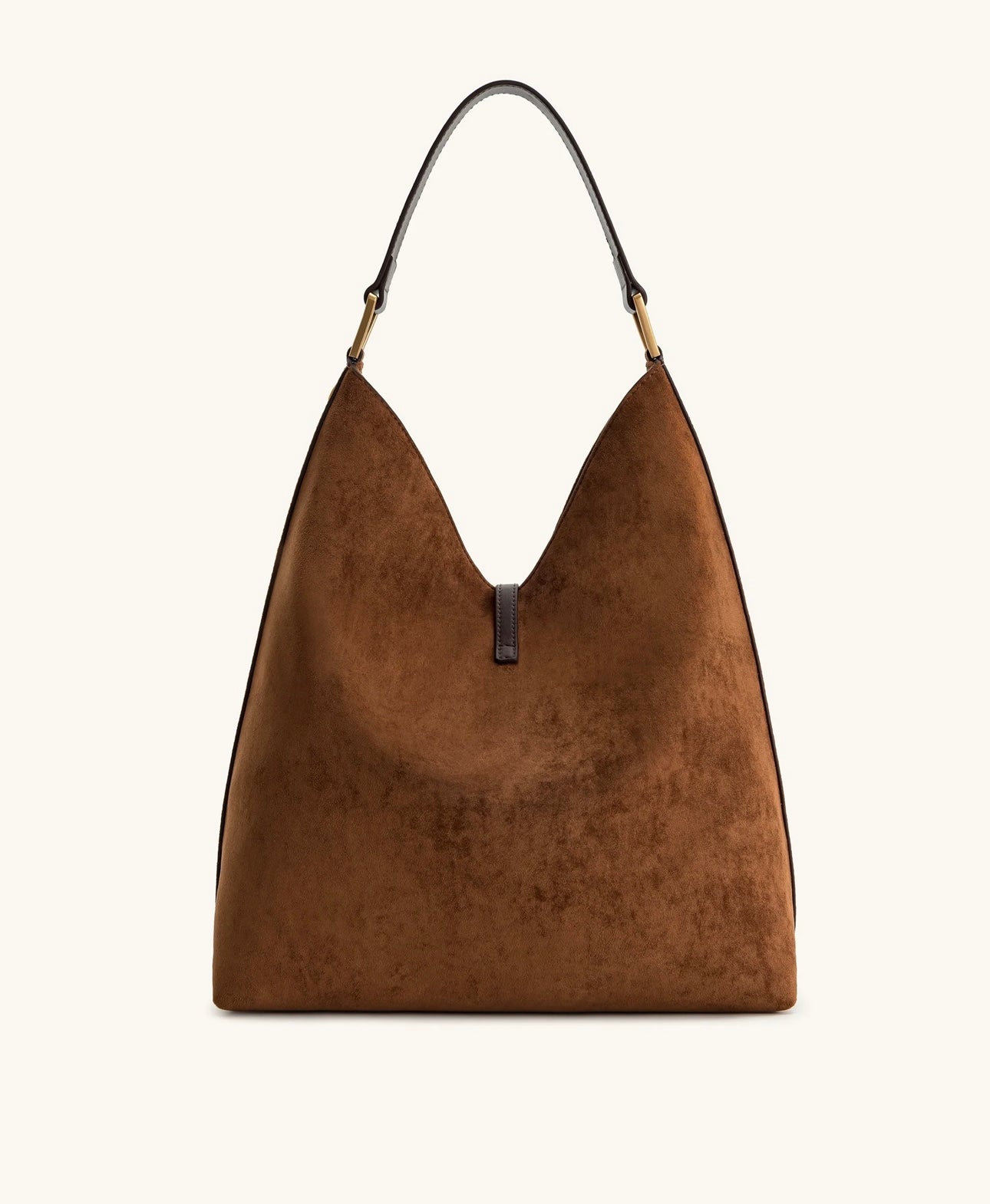 Aria Faux Suede Shoulder Bag| Brown