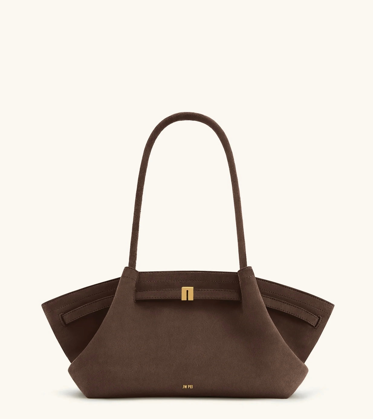 Hana Wide Faux Suede Tote Bag| Dark Brown