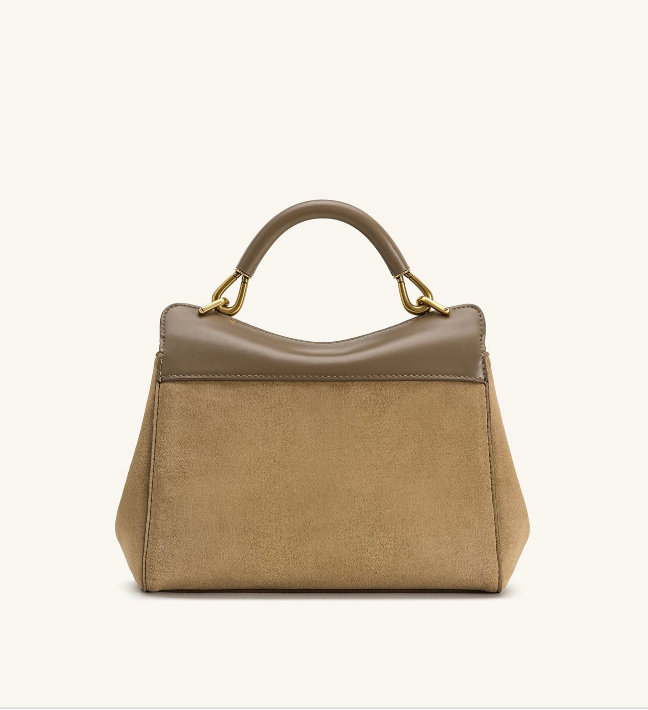 Lucia Classic Faux Suede Top Handle Bag| Taupe