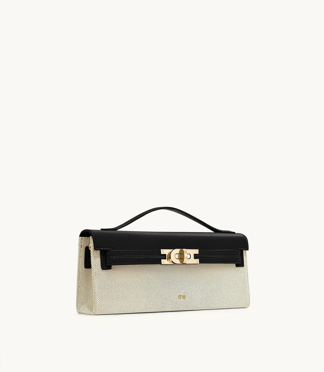 Bria Structured Top Handle Bag| Black Canvas