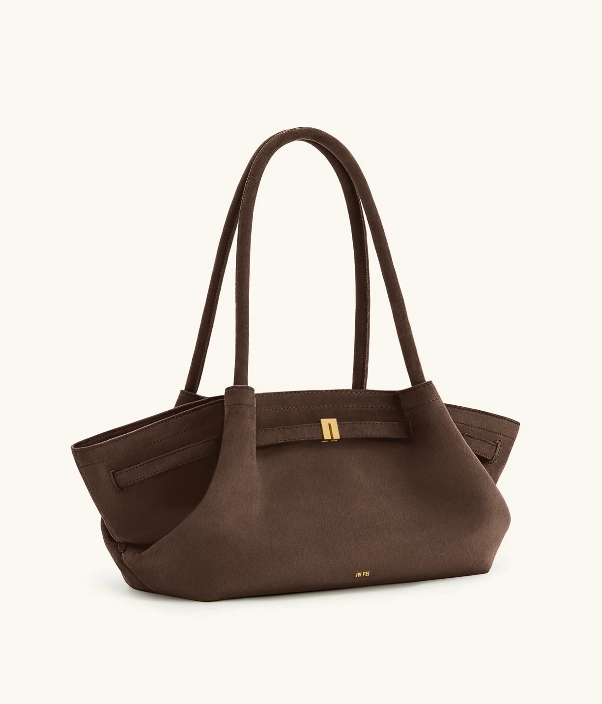 Hana Wide Faux Suede Tote Bag| Dark Brown