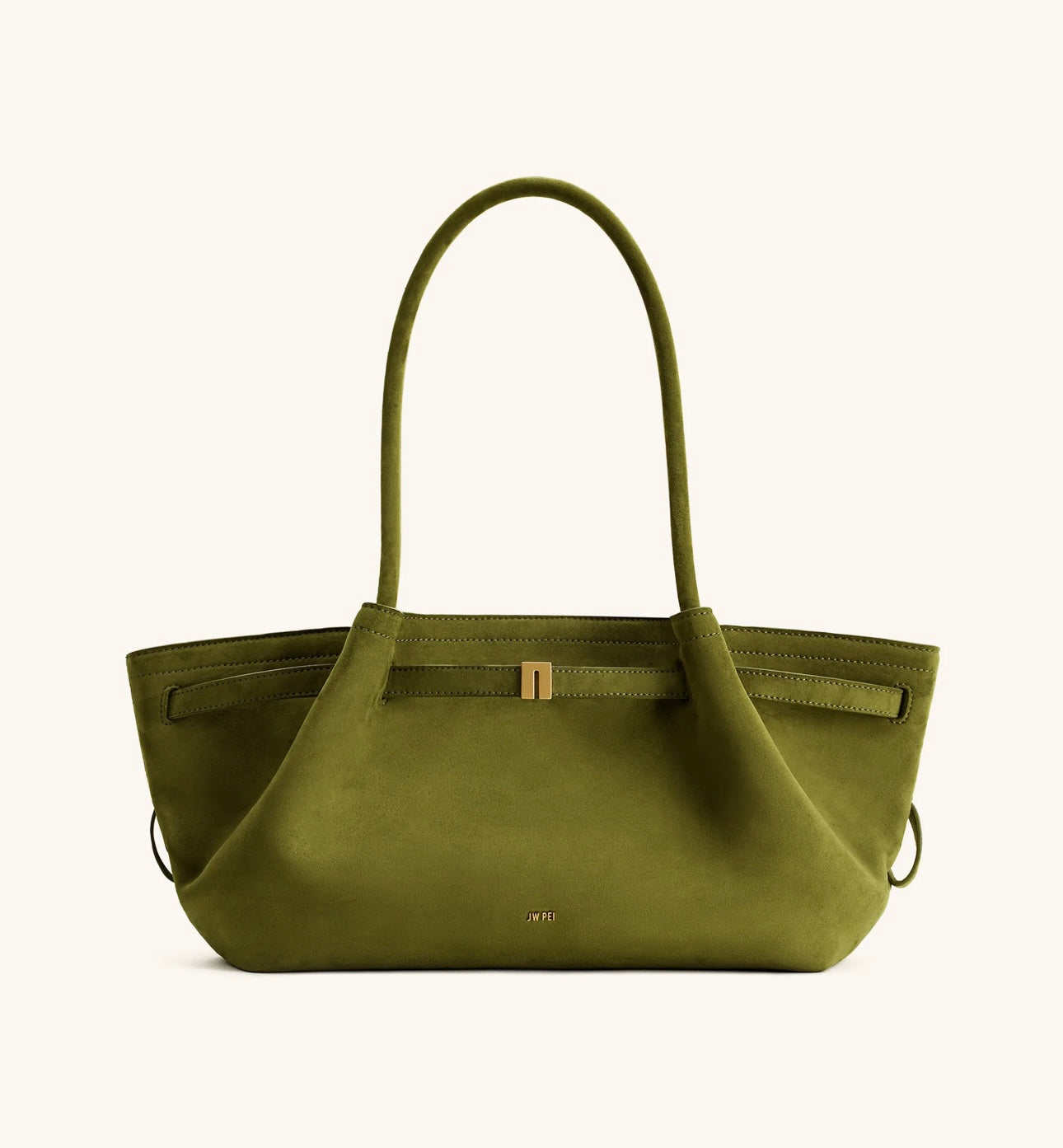 Hana Wide Faux Suede Tote Bag| Olive Green