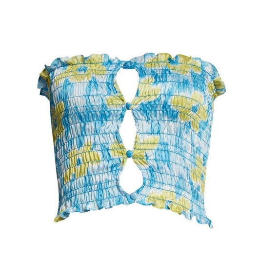 Amy Crookes Floral Shirred Tube Top