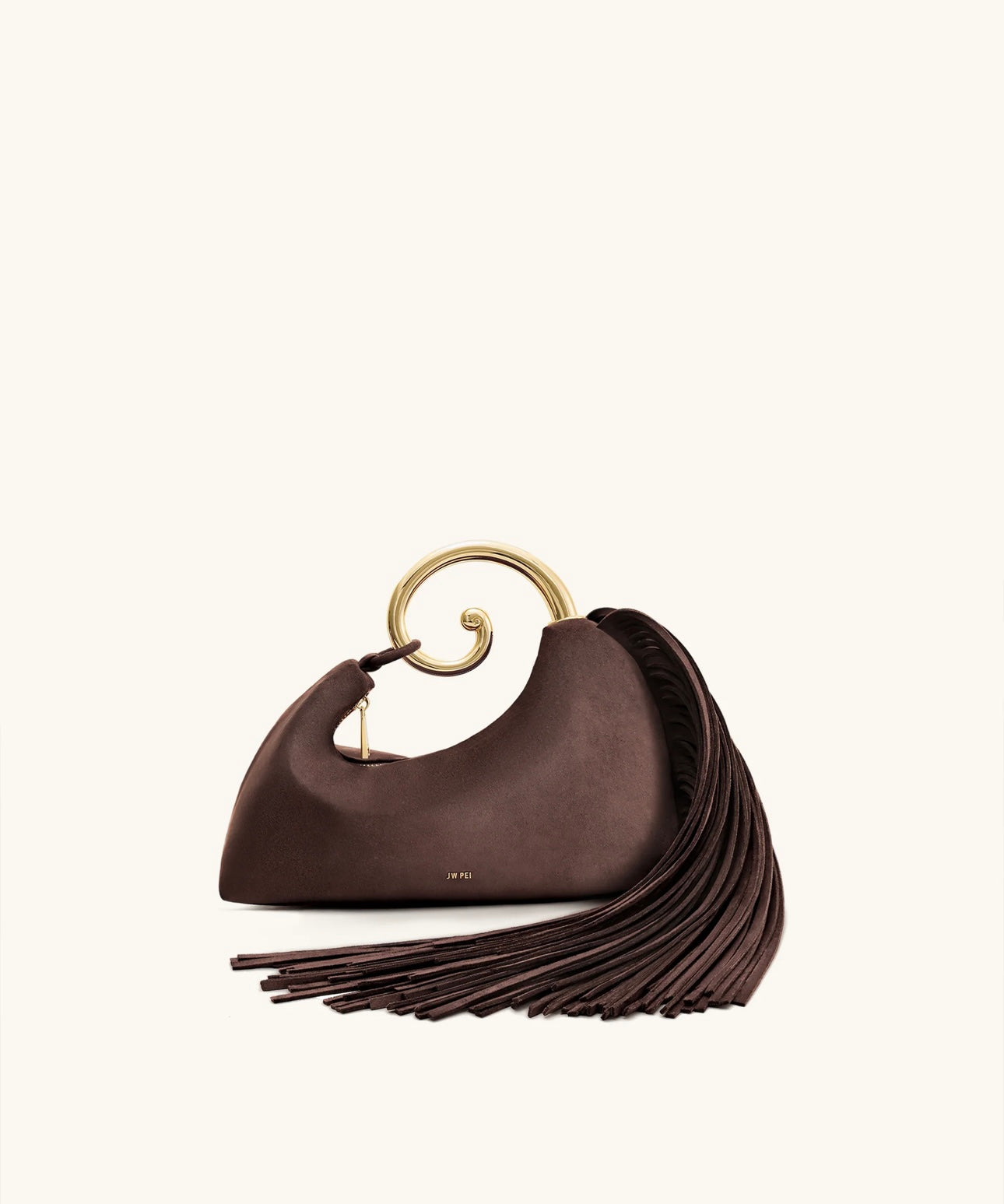 Nell Fringe Hardware Top Handle Bag|Deep Brown