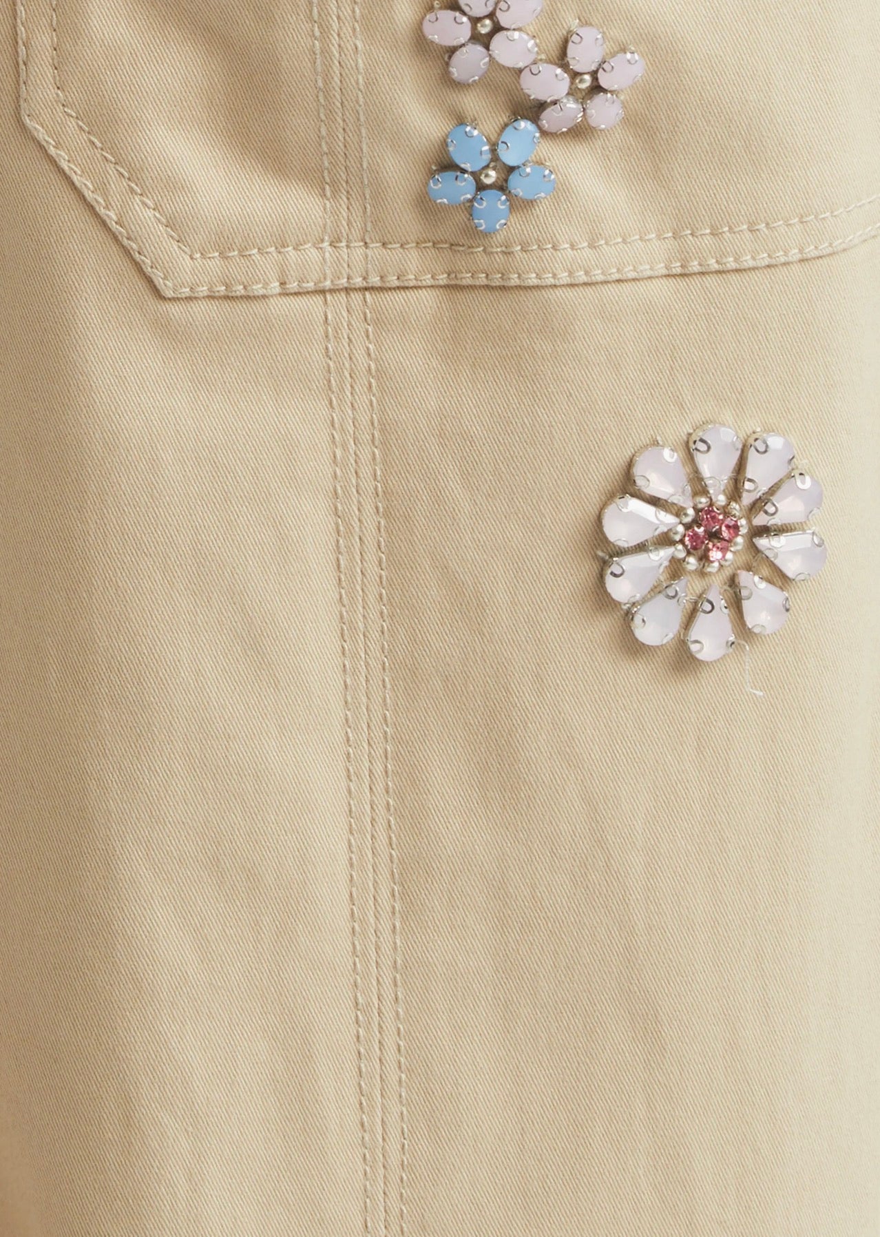Rhinestone Paisley EMB Fly Front Mavis Pant