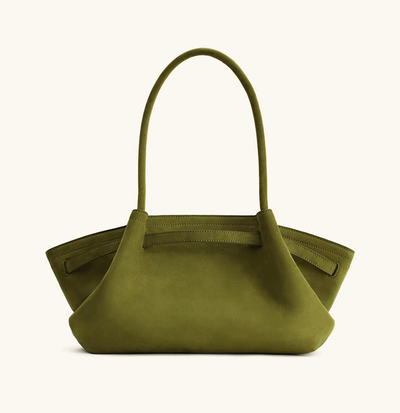 Hana Wide Faux Suede Tote Bag| Olive Green