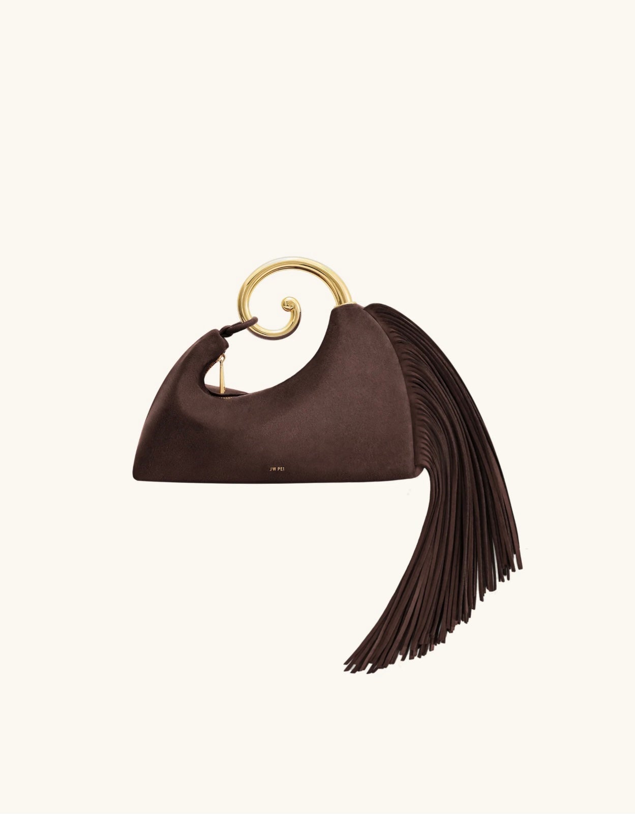 Nell Fringe Hardware Top Handle Bag|Deep Brown
