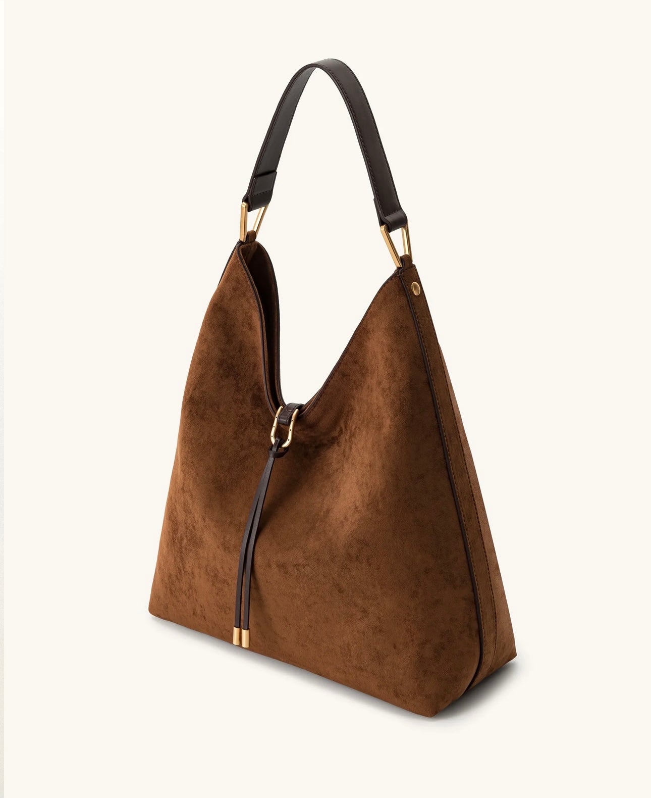 Aria Faux Suede Shoulder Bag| Brown