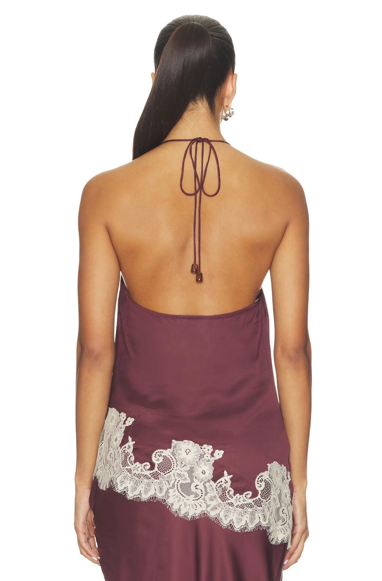 Lace Detail Top in Burgundy
