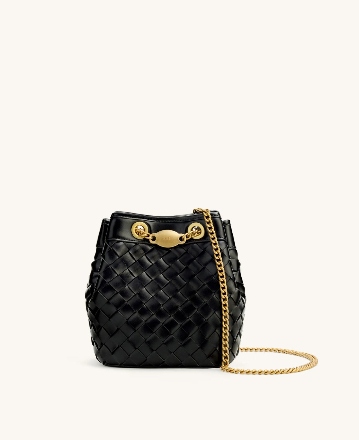 Yara Hand-Woven Bucket Bag| Black