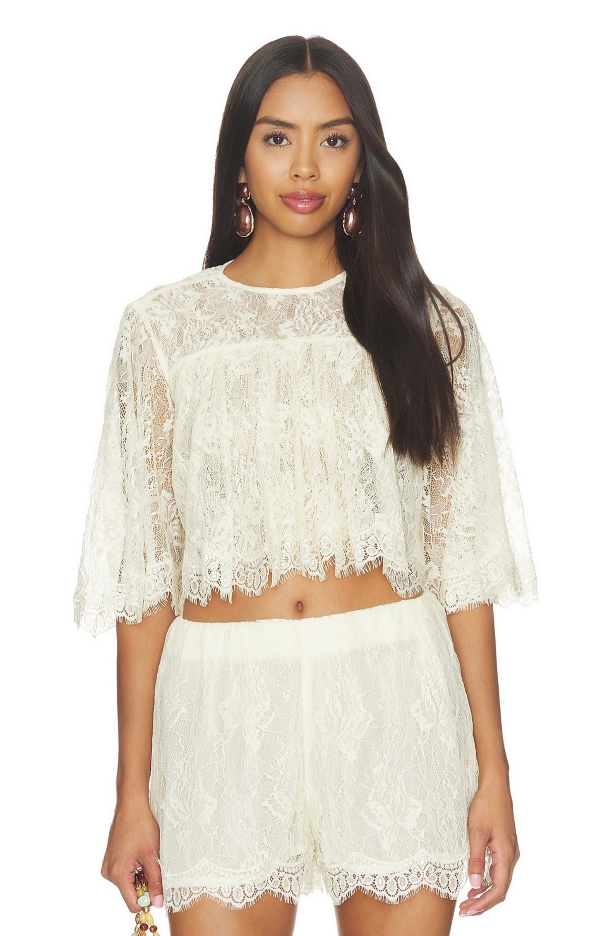 Ruffle Top in Eggshell