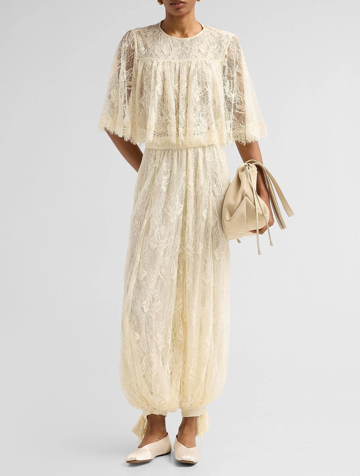 Floral Lace Parachute Pants
