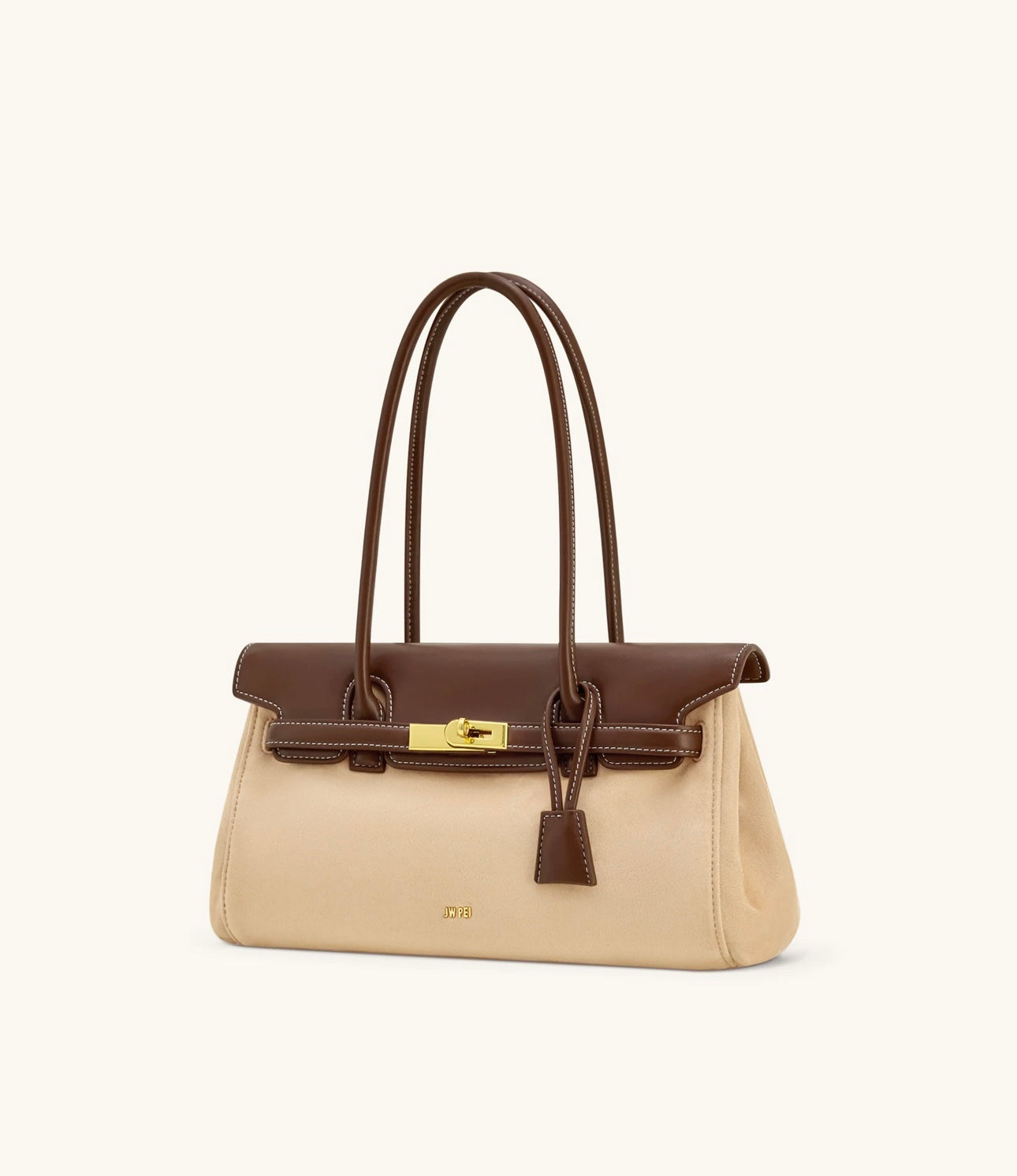 Yara Faux Suede Shoulder Bag| Dark Brown