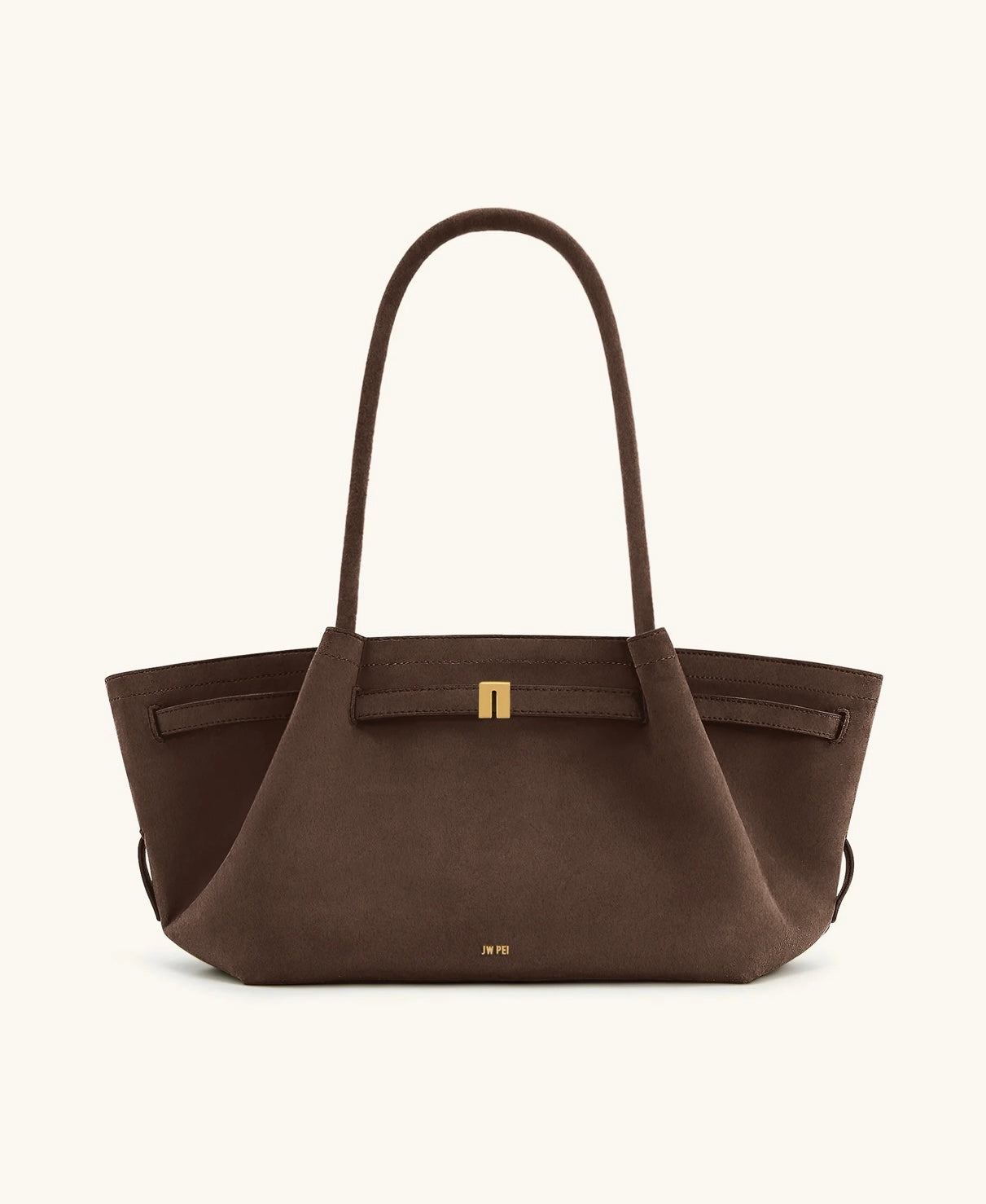 Hana Wide Faux Suede Tote Bag| Dark Brown