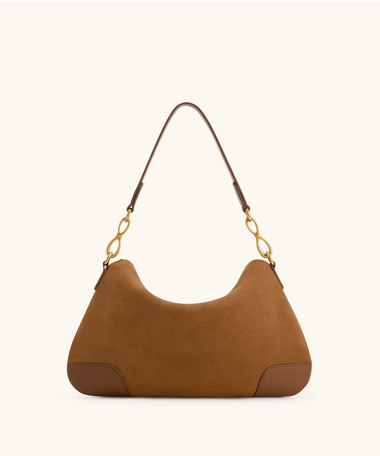 Jayla Faux Suede Metal Pendant Embellishment Shoulder Bag| Brown