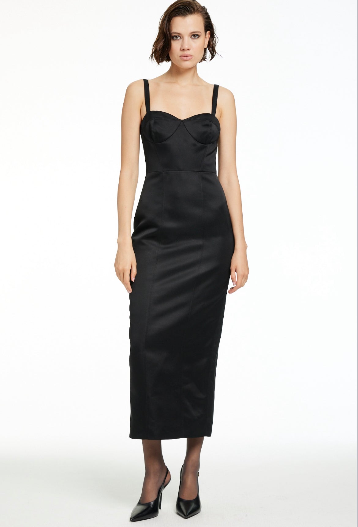 Solene Bustier Sculpted Midi Dress