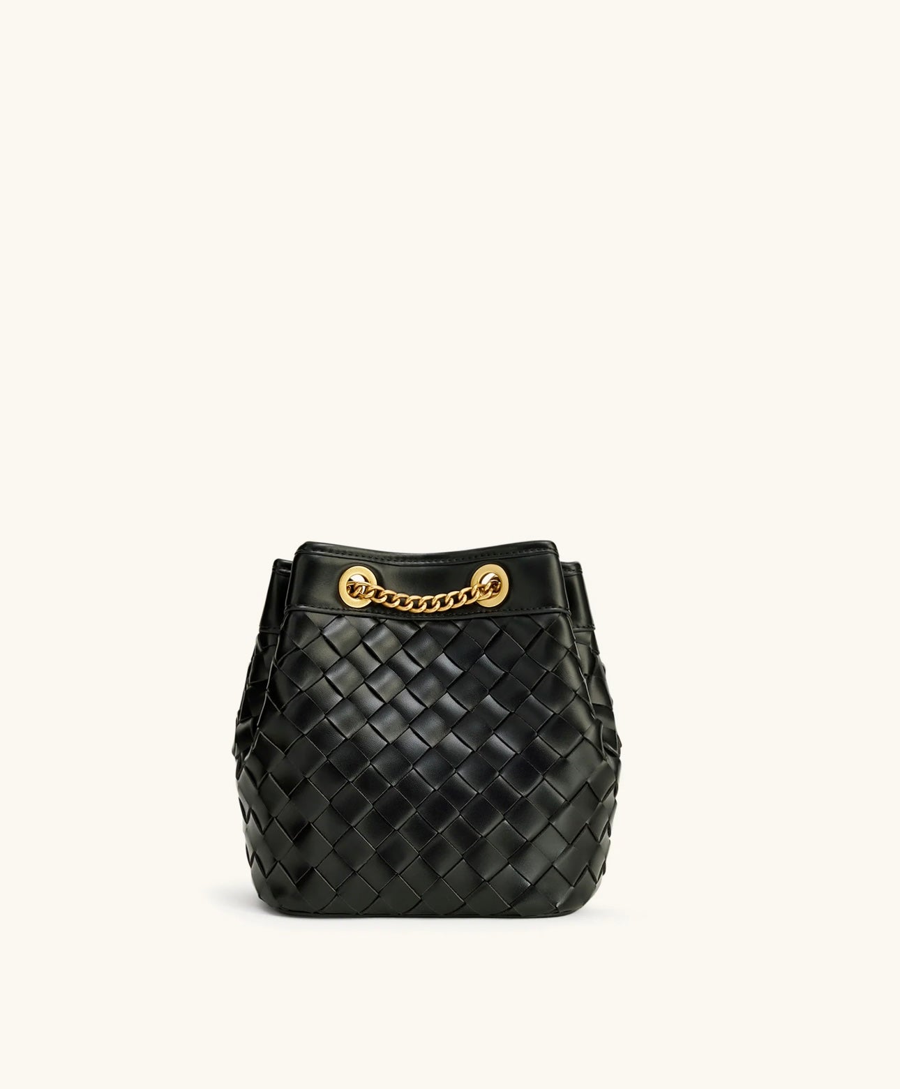 Yara Hand-Woven Bucket Bag| Black