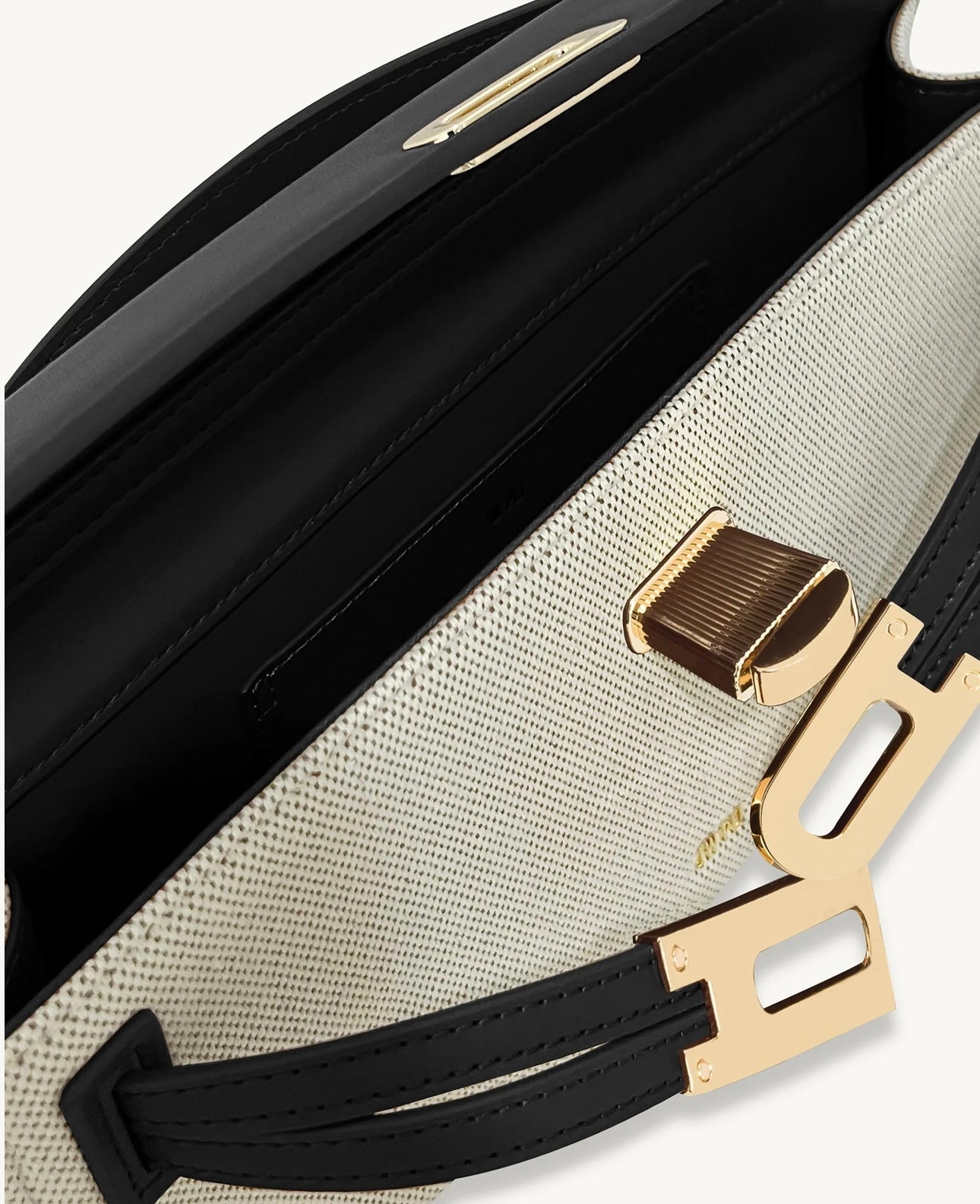 Bria Structured Top Handle Bag| Black Canvas
