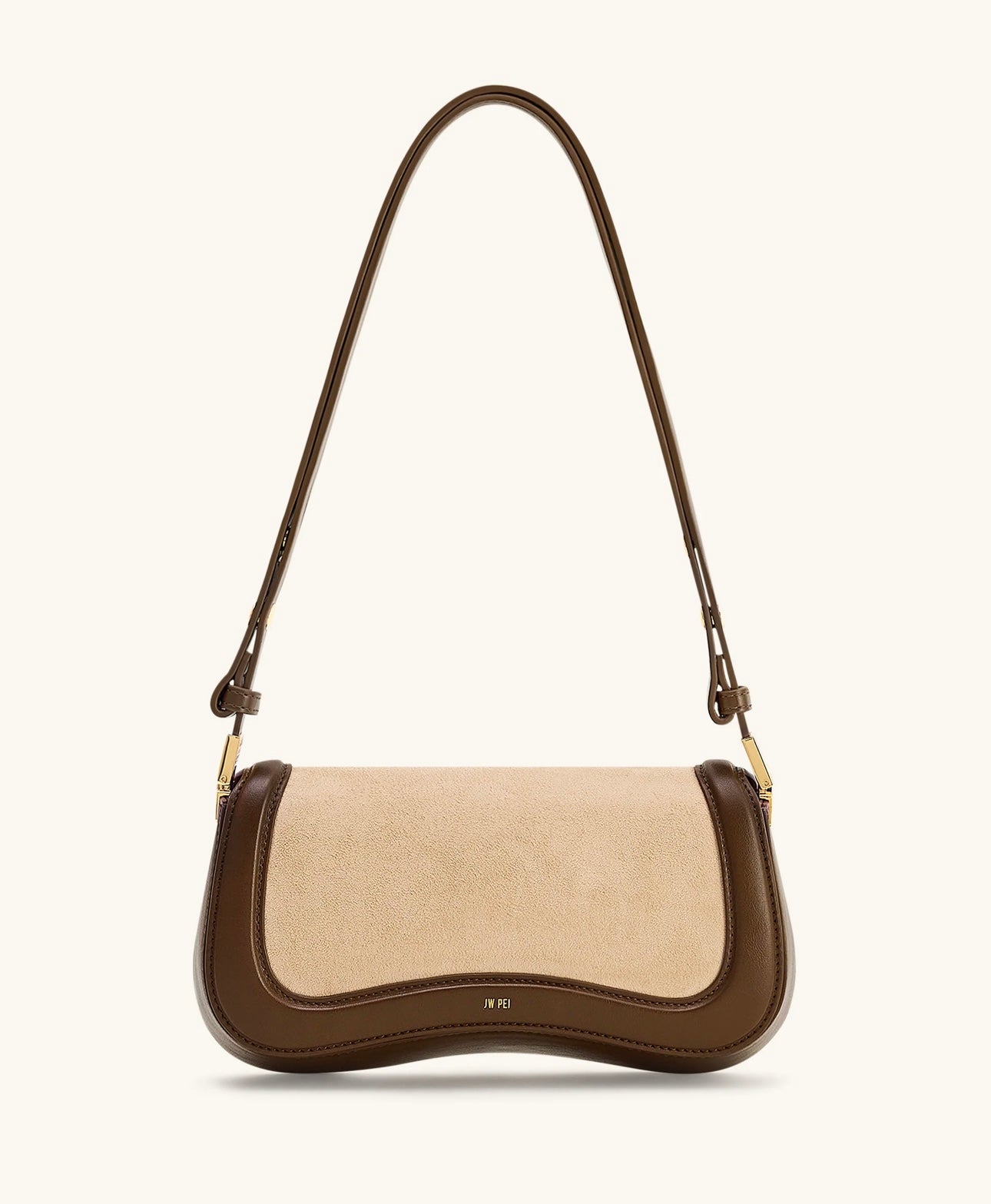 Joy Faux Suede Shoulder Bag| Khaki Brown