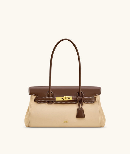 Yara Faux Suede Shoulder Bag| Dark Brown