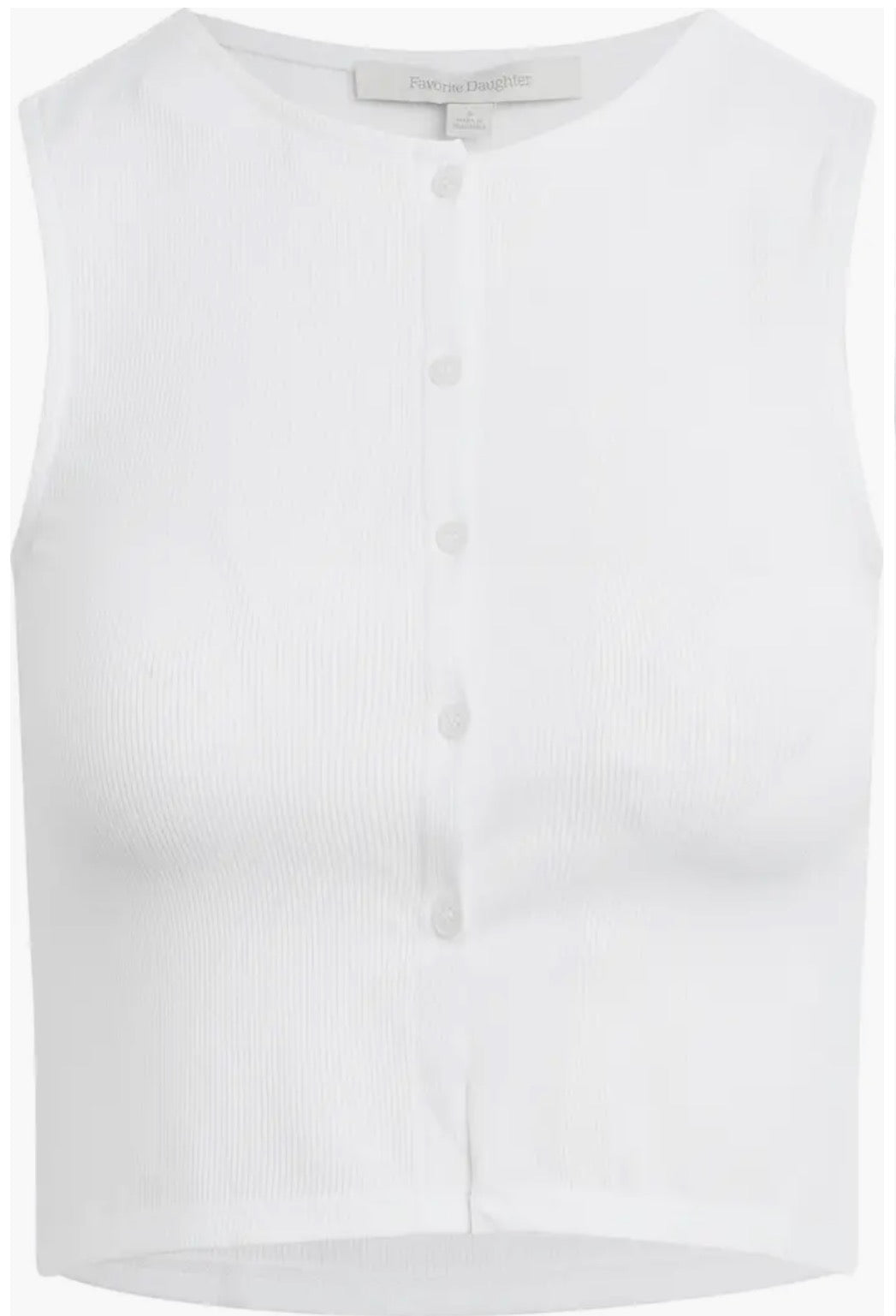 The Dalia Rib Button Front Crop Top- Favorite Daughter