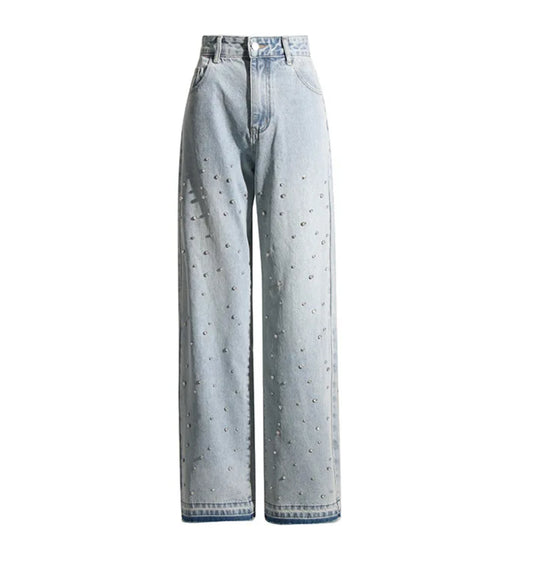 Rhinestone wide Leg Jeans