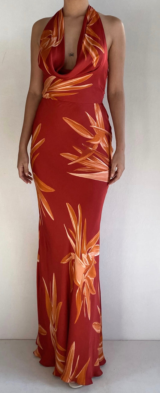 Cowl Neck Maxi Dress-Rococo Sand