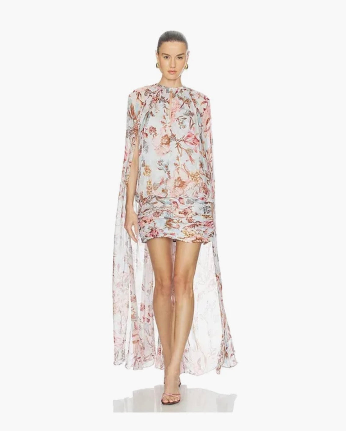 Ruched Cape Mini Dress