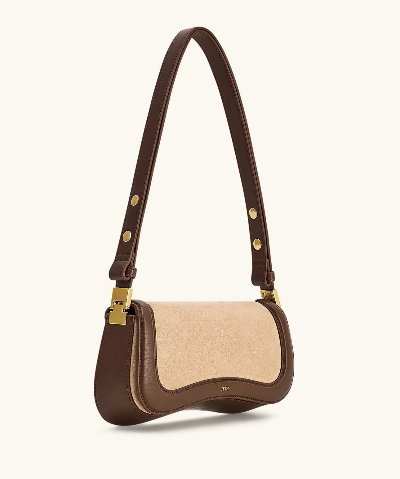 Joy Faux Suede Shoulder Bag| Khaki Brown