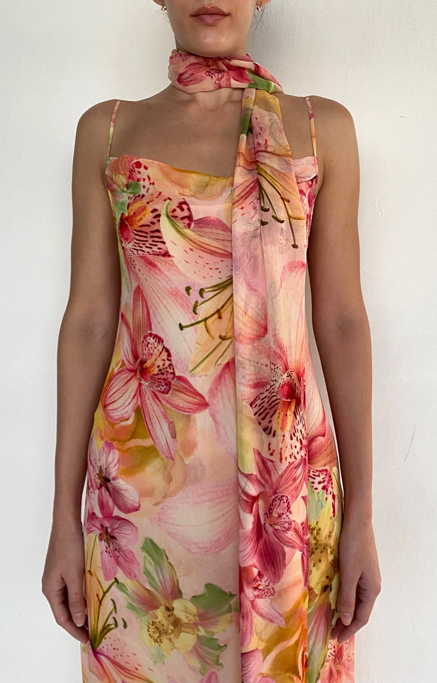 COWL MAXI DRESS WITH SASH