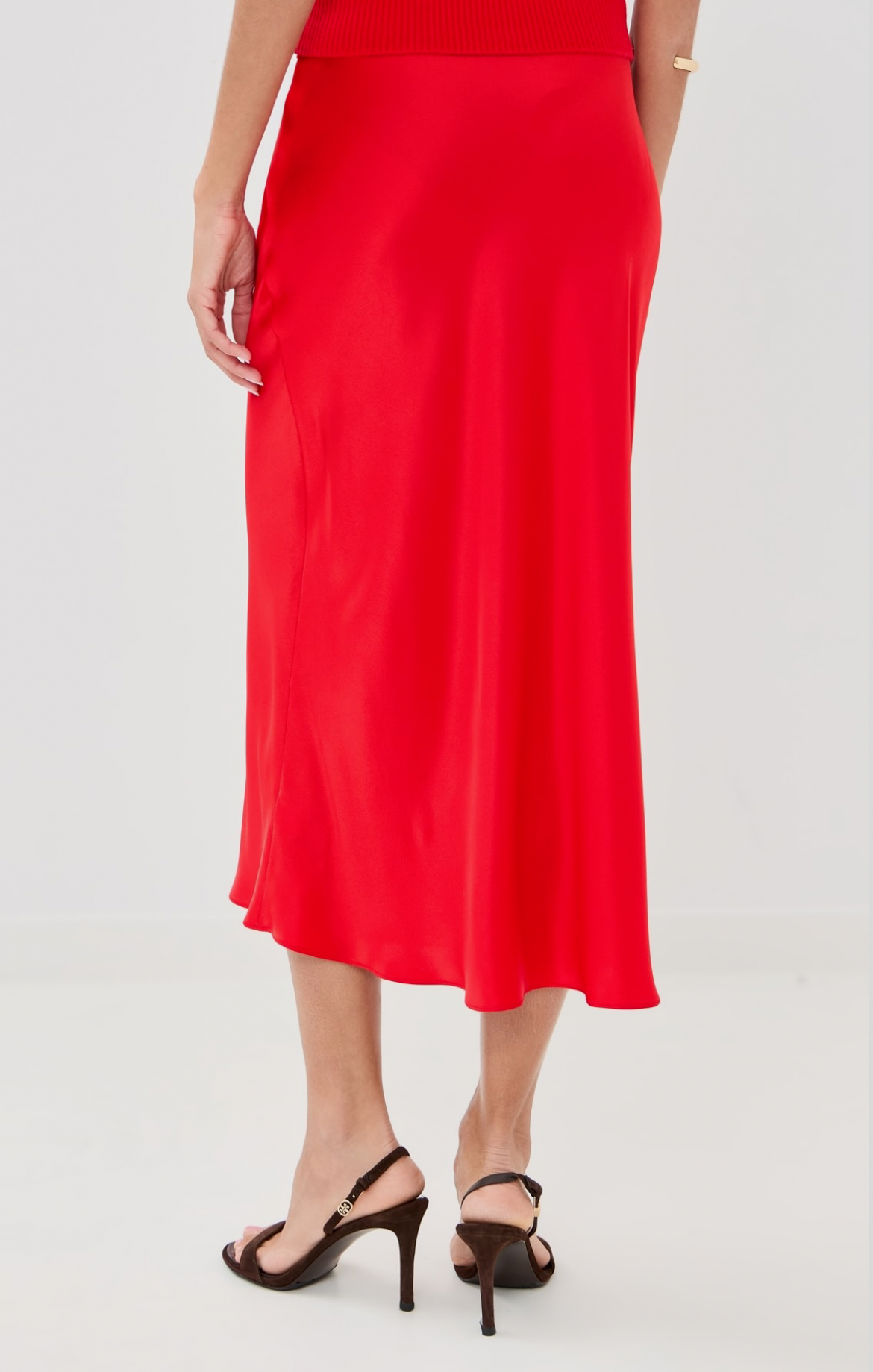 Miranda Scallop Trim Silk Skirt - Sablyn