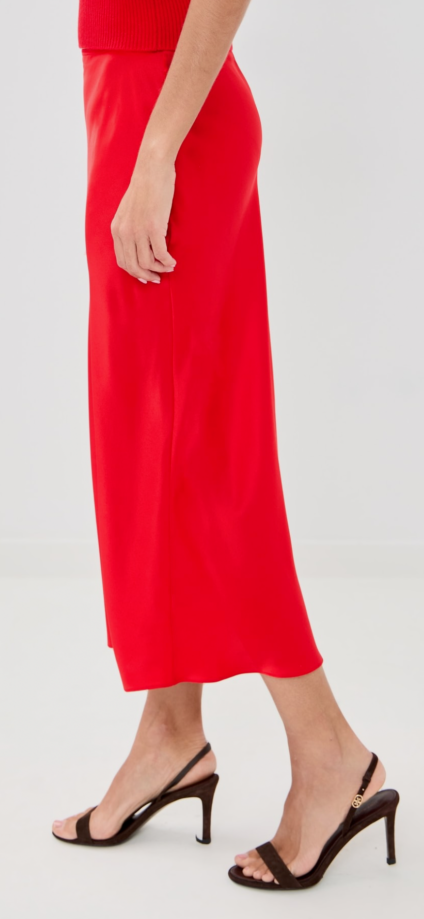 Miranda Scallop Trim Silk Skirt - Sablyn