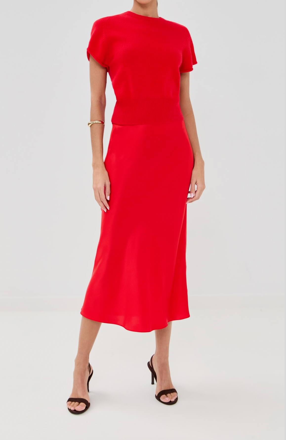 Miranda Scallop Trim Silk Skirt - Sablyn