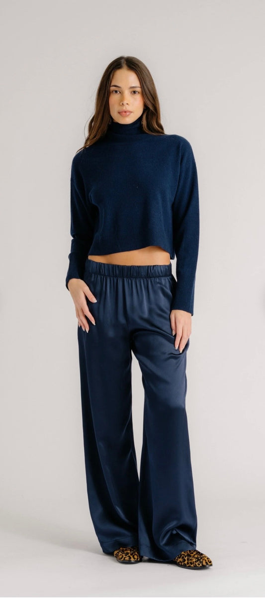 Brynn Wide Leg Silk Pant - Sablyn