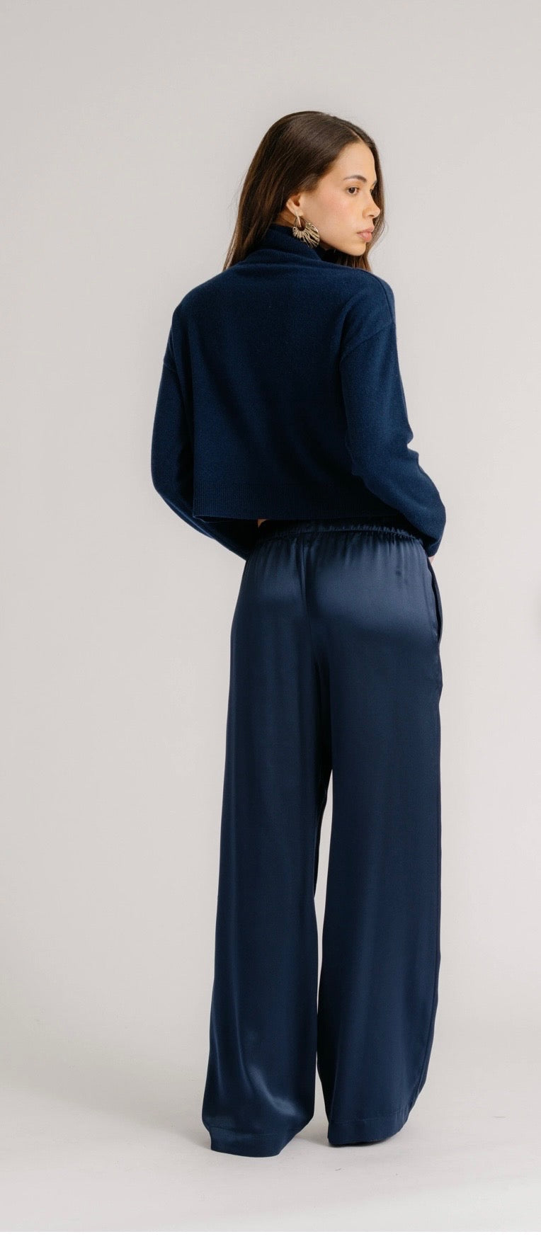Brynn Wide Leg Silk Pant - Sablyn