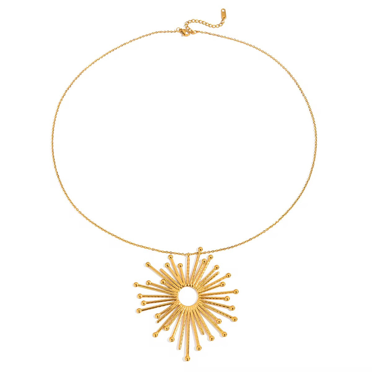 18K Gold Plated Sunburst Statement Necklace