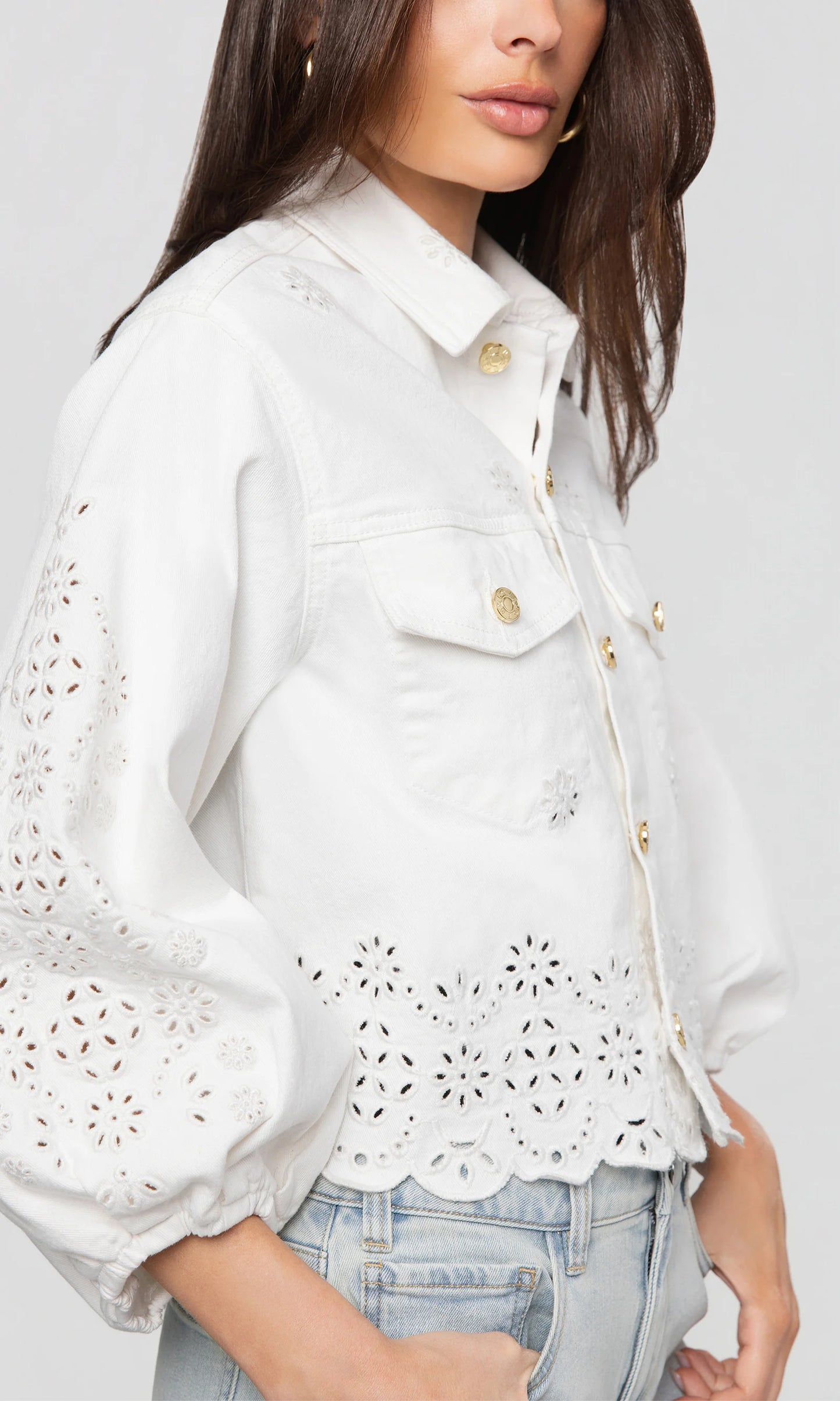 LUMERE EMBROIDERED DENIM JACKET